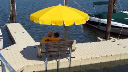 EZ Dock compatible umbrella bracket for mounting umbrella