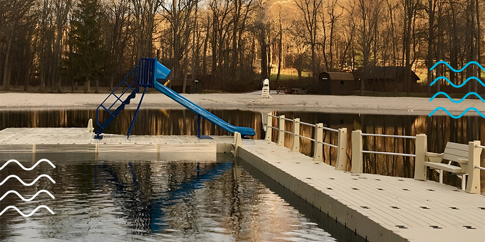Dock Style with slide for recreation center